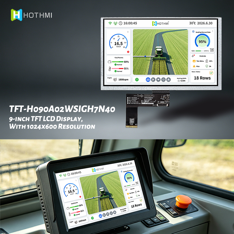 9-inch TFT LCD Display With 1024x600 Resolution